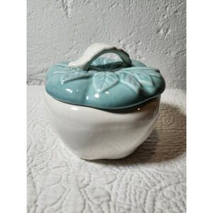 Vintage Hoenig Of Calif Turquoise Ceramic Pottery Apple  dip bowl